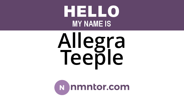 Allegra Teeple