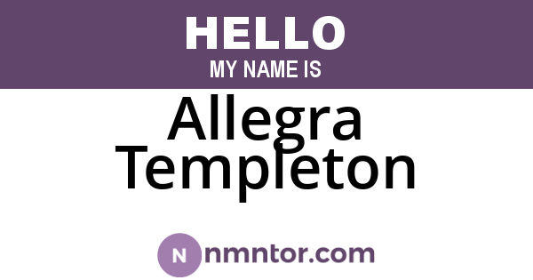 Allegra Templeton