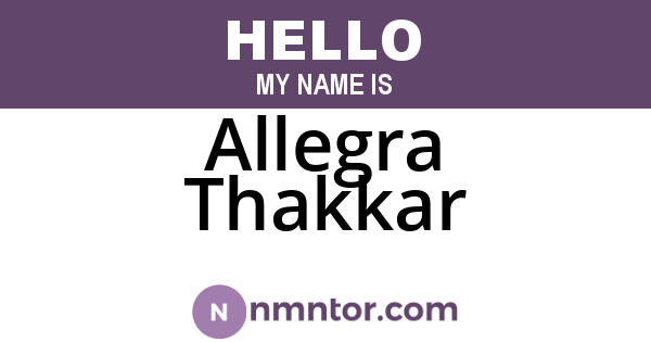 Allegra Thakkar
