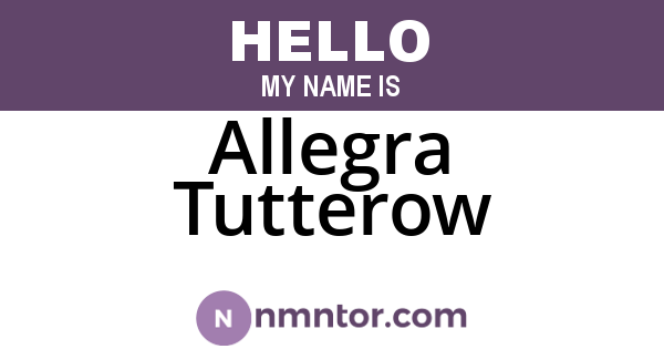 Allegra Tutterow