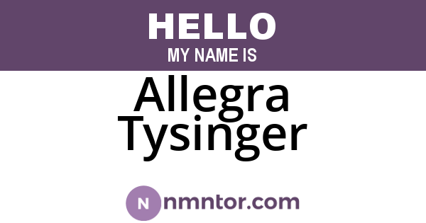 Allegra Tysinger