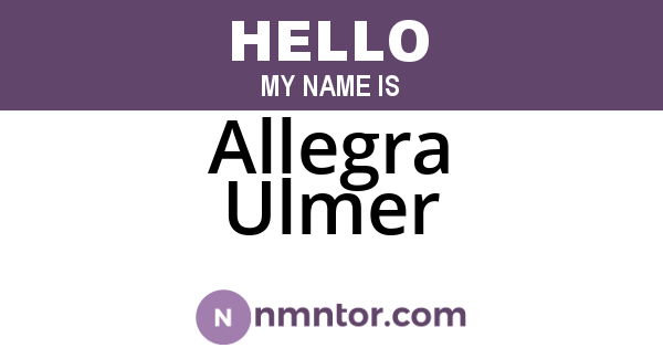 Allegra Ulmer