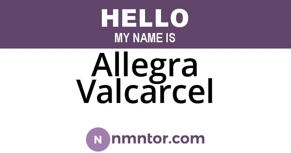 Allegra Valcarcel
