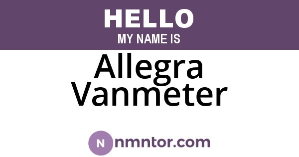 Allegra Vanmeter