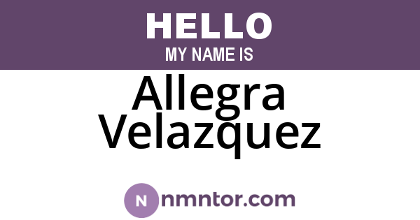 Allegra Velazquez