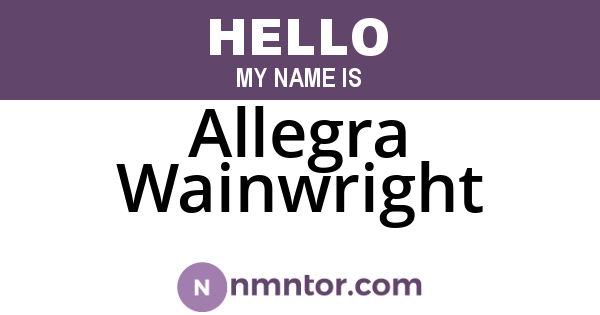 Allegra Wainwright