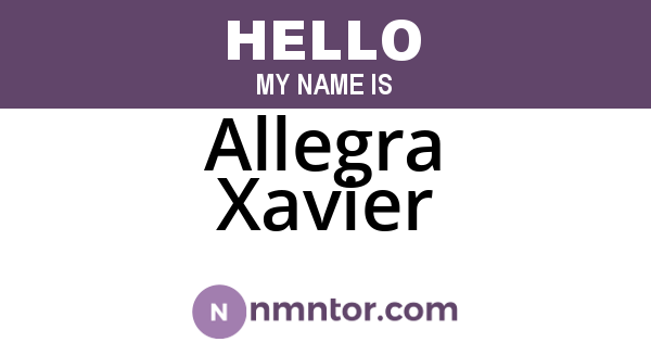 Allegra Xavier