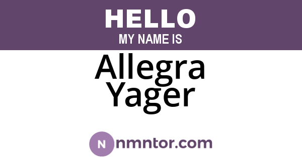 Allegra Yager