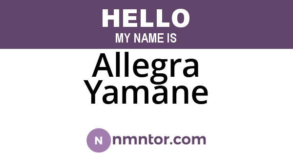 Allegra Yamane