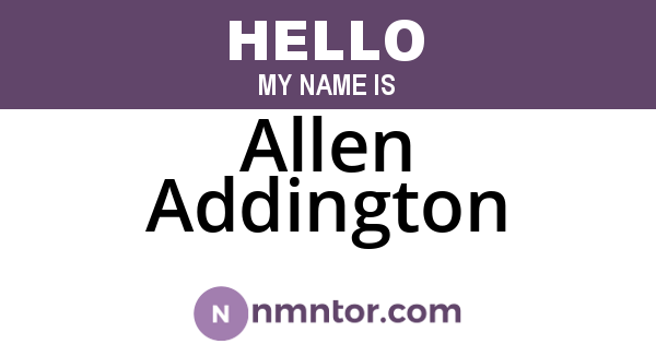 Allen Addington