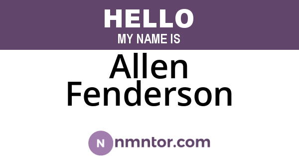 Allen Fenderson