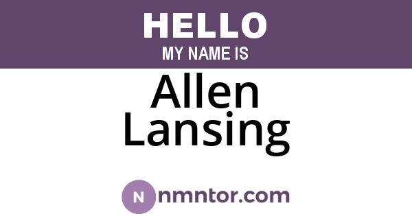 Allen Lansing