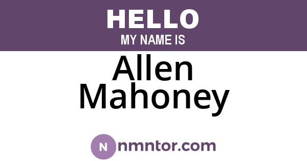 Allen Mahoney