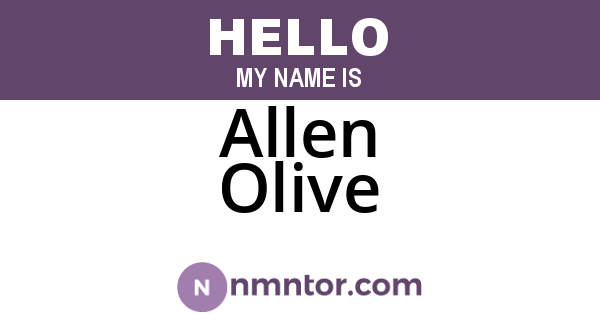 Allen Olive