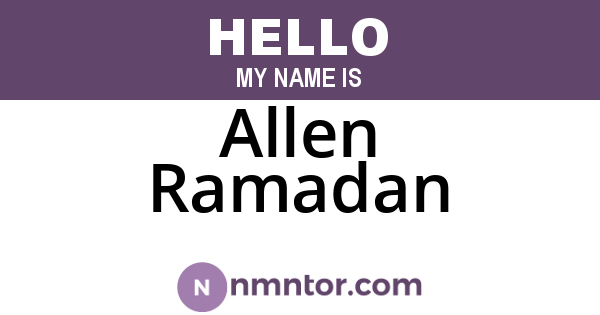 Allen Ramadan