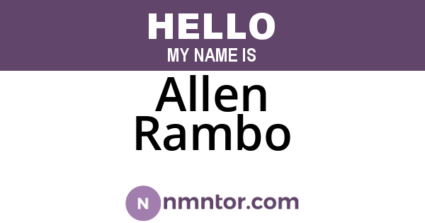 Allen Rambo