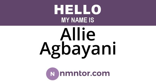 Allie Agbayani