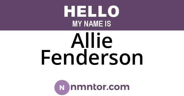 Allie Fenderson