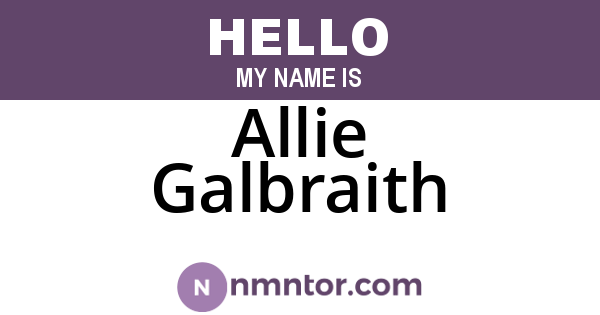 Allie Galbraith
