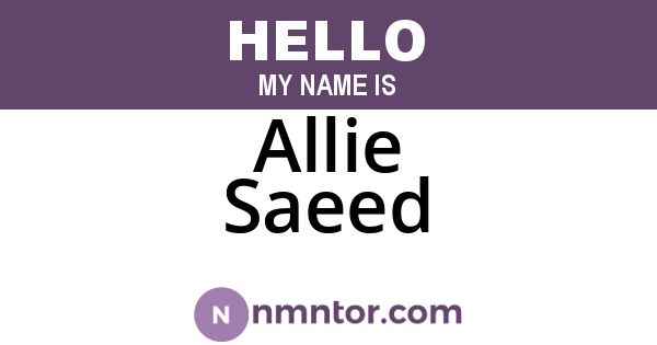 Allie Saeed
