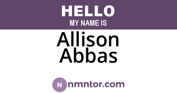Allison Abbas
