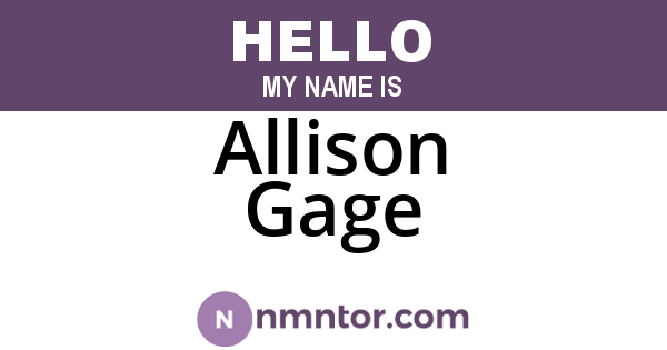 Allison Gage