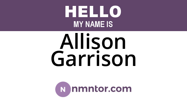 Allison Garrison