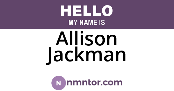 Allison Jackman