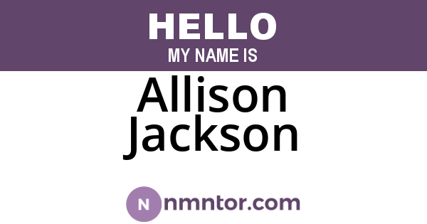 Allison Jackson