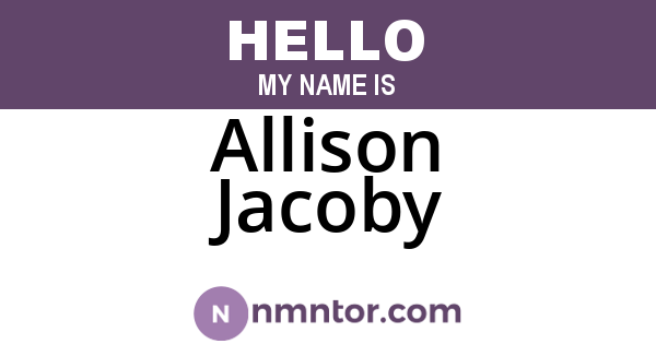 Allison Jacoby