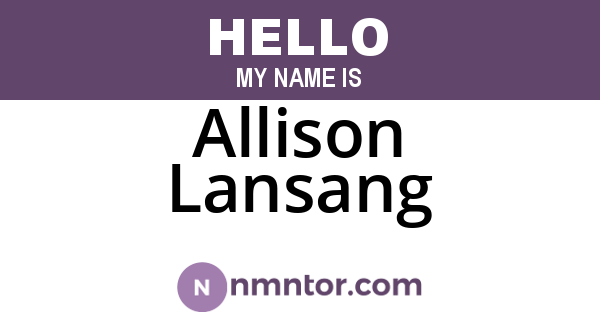 Allison Lansang
