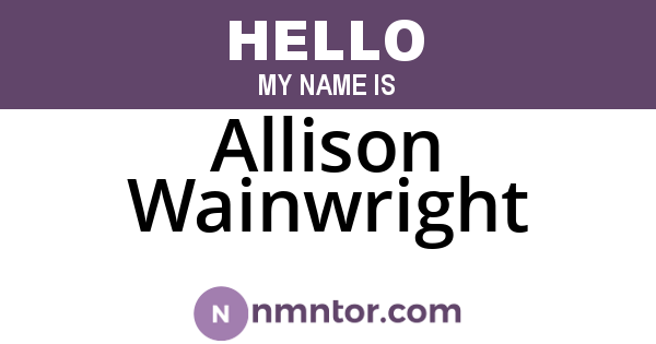 Allison Wainwright