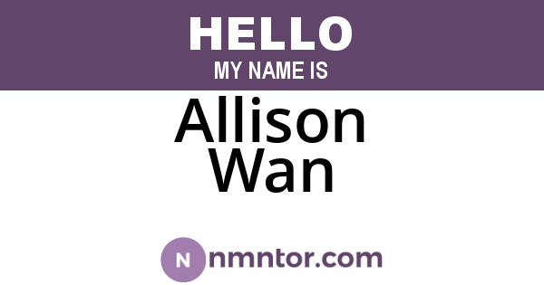 Allison Wan
