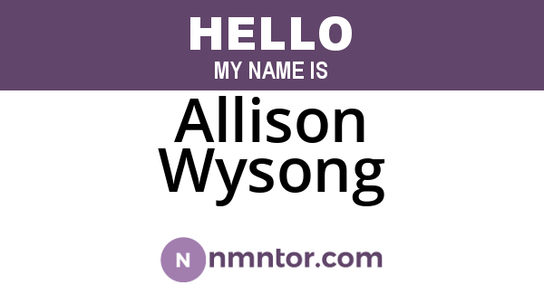 Allison Wysong