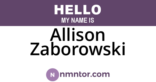 Allison Zaborowski