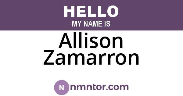 Allison Zamarron