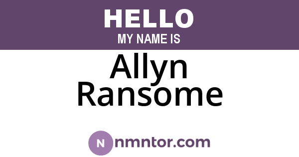 Allyn Ransome