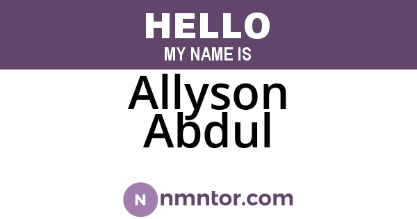Allyson Abdul