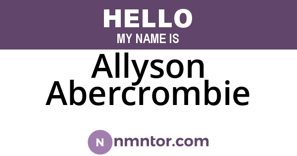Allyson Abercrombie