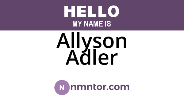 Allyson Adler