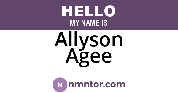 Allyson Agee