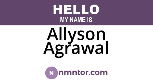 Allyson Agrawal