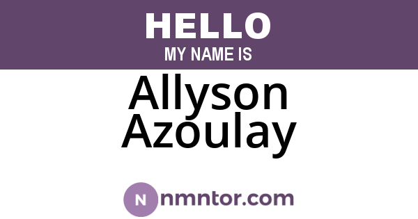 Allyson Azoulay