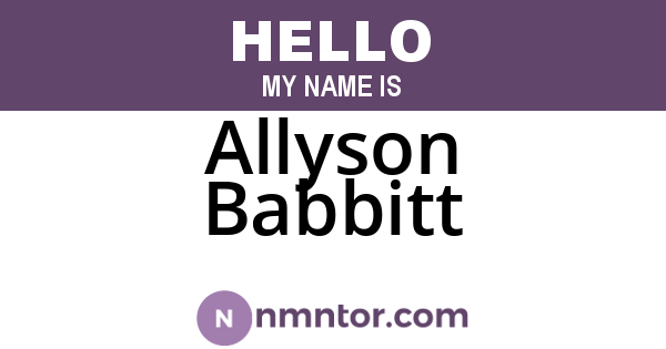 Allyson Babbitt