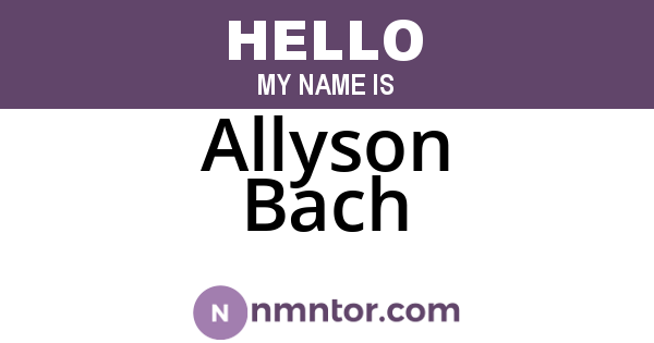 Allyson Bach
