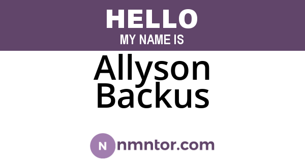 Allyson Backus