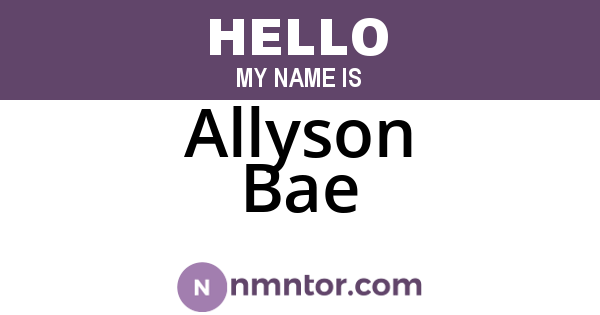 Allyson Bae