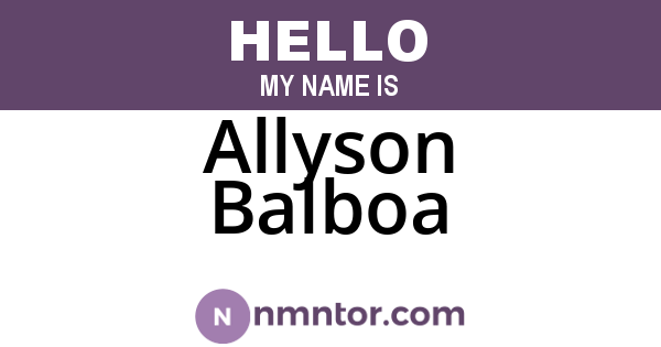 Allyson Balboa