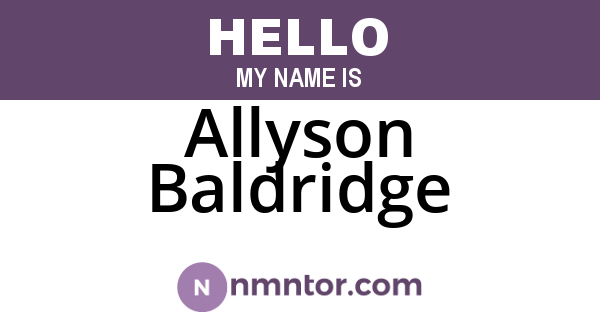 Allyson Baldridge