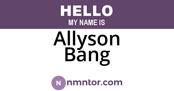 Allyson Bang